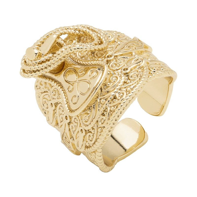 Gold Saddle Adjustable Ring - Elegant gold saddle ring perfect for special occasions