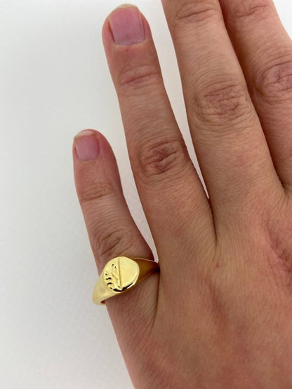 Gold Half Face Oval Adjustable Pinky Ring