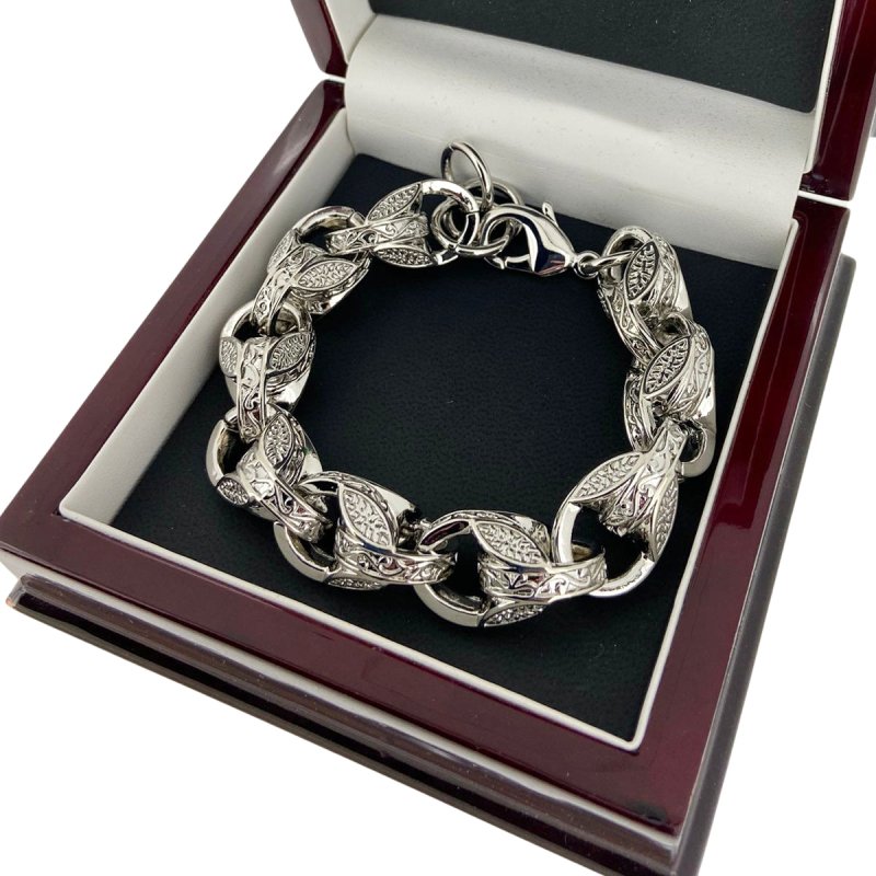 Silver XXL 15mm 3D Tulip Bracelet