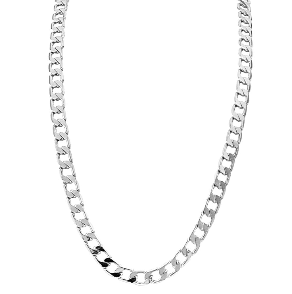 6mm Silver Cuban Curb Chain Necklace 24 Inch